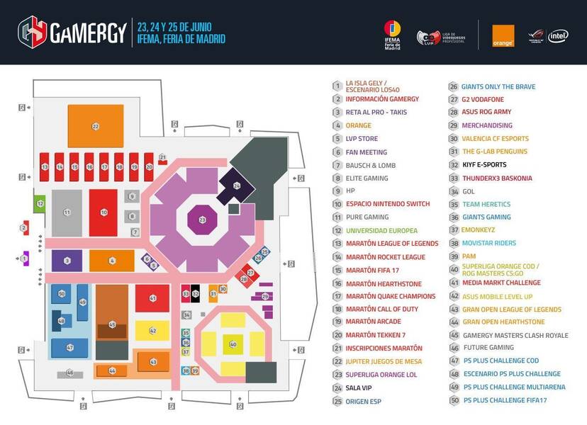 Así estará distribuido el pabellón de Gamergy