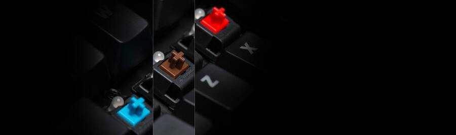 Podremos escoger entre los CherryMX Blue, Brown o Red para el teclado.