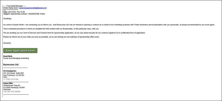 Este es el email falso que se está enviando para intentar engañar a la comunidad e introducir malware en sus ordenadores.