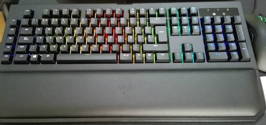 Un diseño sencillo y un reposa muñecas magnético caracterizan a este Blackwidow Chroma v2.