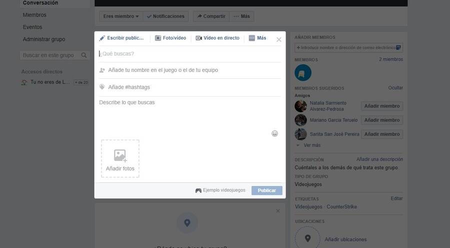 Así es la nueva herramienta Find Players de Facebook.