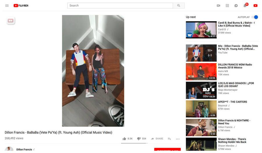 Así se ven los nuevos vídeos de YouTube en vertical desde el navegador.