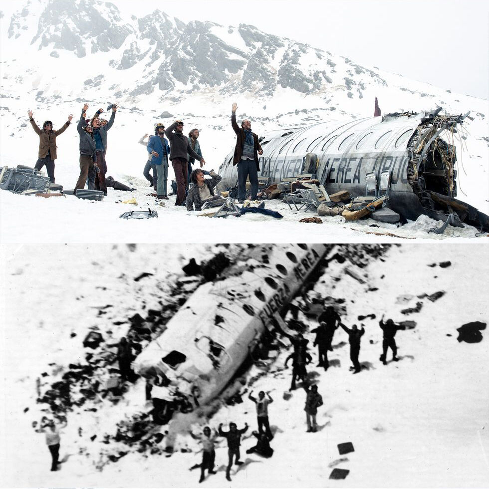 La comparación entre 'La sociedad de la nieve' y las imágenes reales del  accidente de los Andes - Meristation